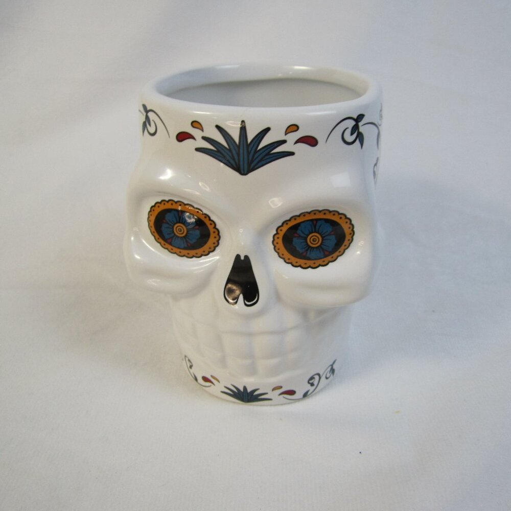 Sugar Skull Shaped Cazadores Tequila 100% agave ceramic Promo Mug / Cup